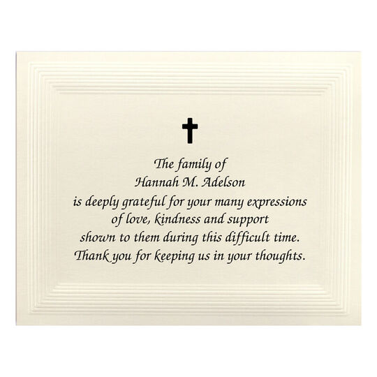 Montreaux Flat Sympathy Cards with Cross Design - Raised Ink